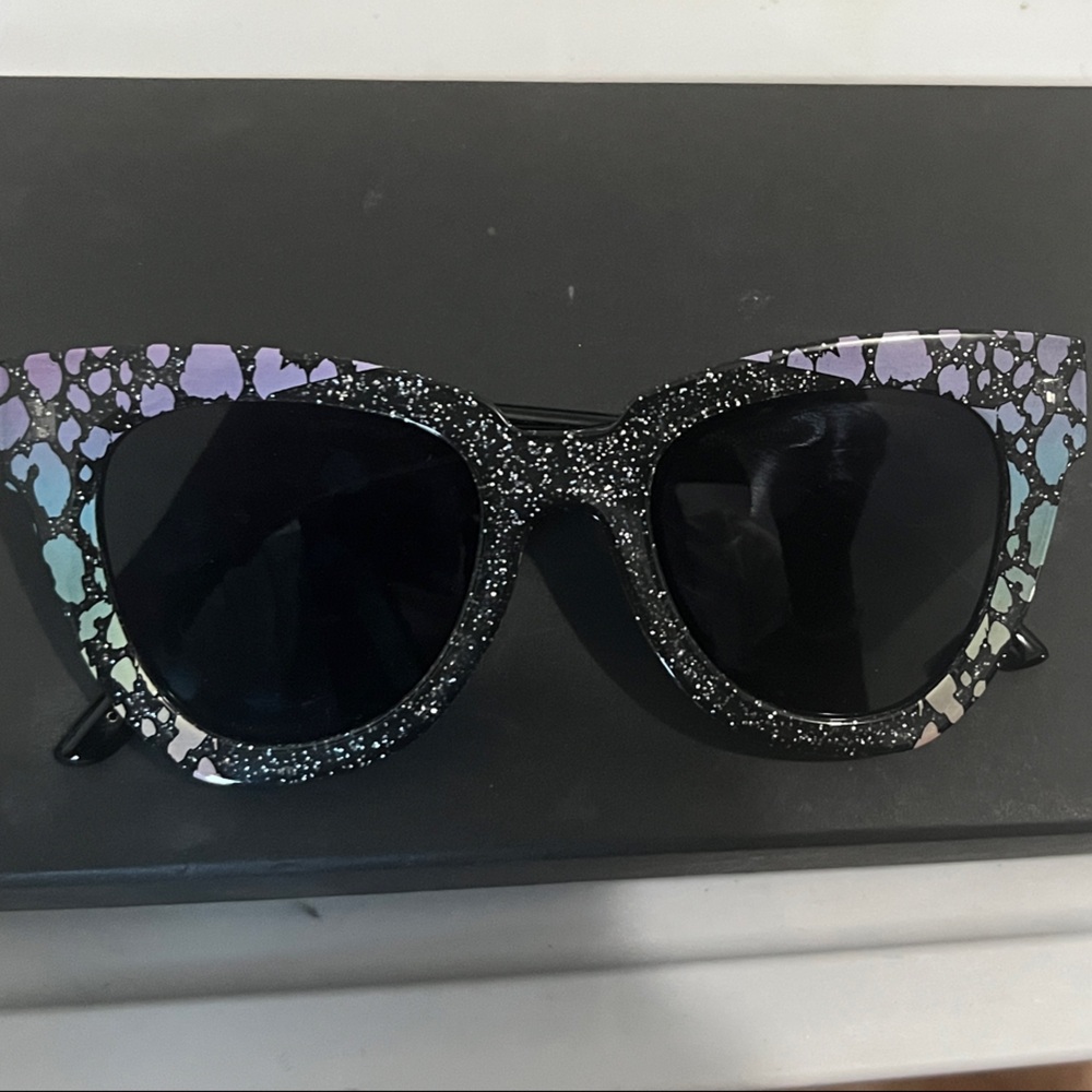 Betsey Johnson Black and Iridescent Sunglasses